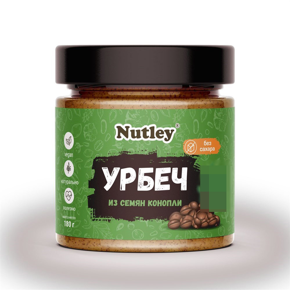 Урбеч Nutley из семян конопли без сахара, 180 г