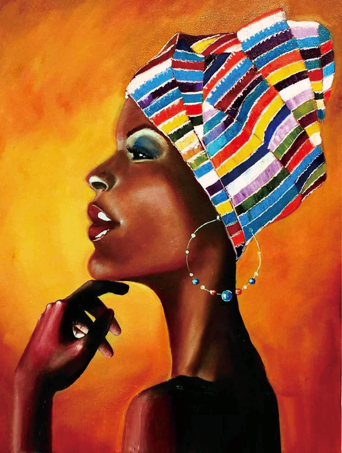 Картина негритянка. Портрет африканки алмазная мозаика. Алмазная мозаика Гранни Африканский мотив. Африканские картины.