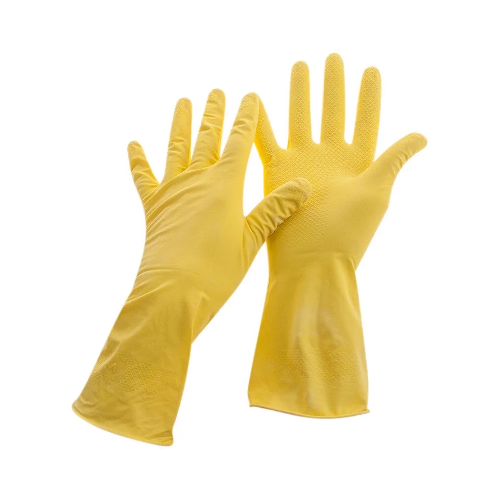 

Перчатки Household Gloves хозяйственные латексные желтые S, Желтый