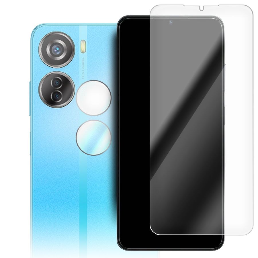 

Стекло защитное гибридное для ZTE Axon 40 Lite + защита камеры (2 шт.)