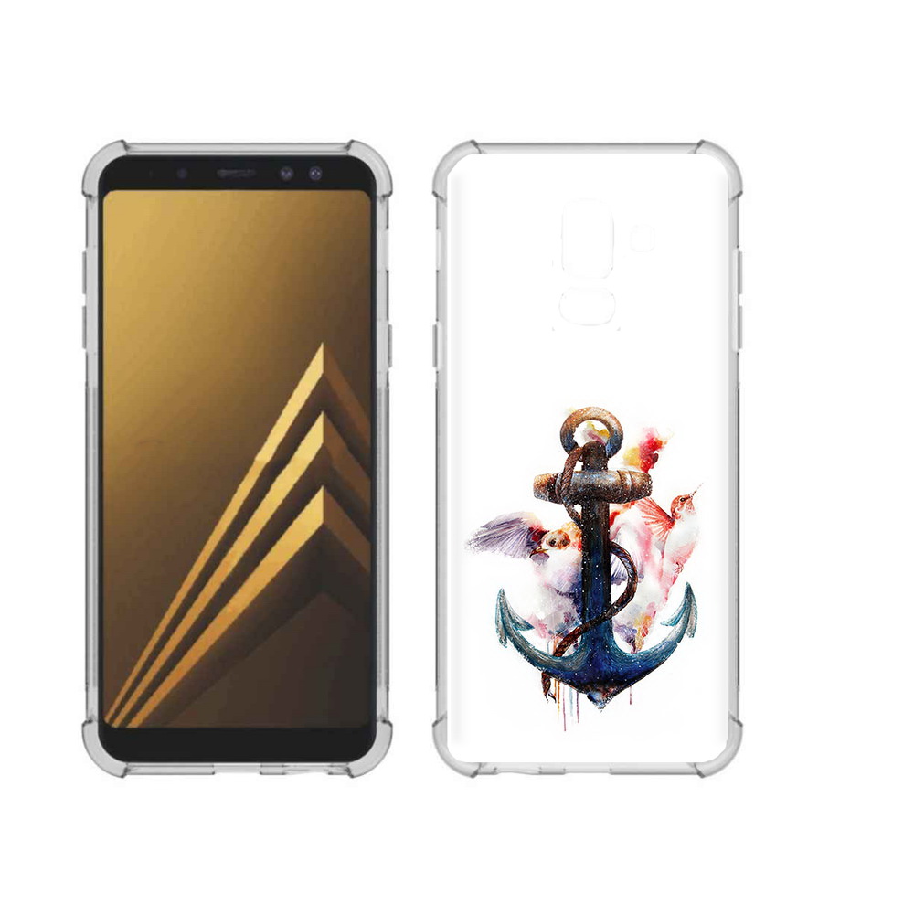 

Чехол MyPads Tocco для Samsung Galaxy A6+ (2018) якорь с птицами (PT111520.594.703), Прозрачный, Tocco