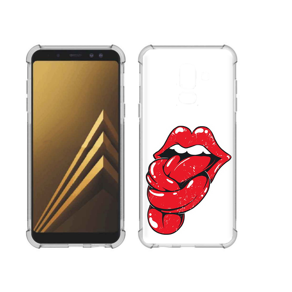 Чехол MyPads Tocco для Samsung Galaxy A6+ (2018) яркие губы с языком (PT111520.594.705)