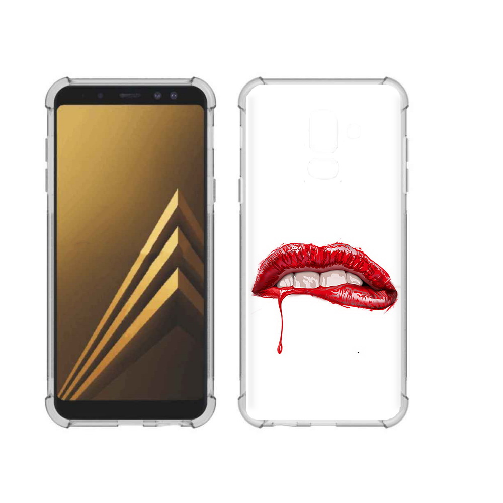 

Чехол MyPads Tocco для Samsung Galaxy A6+ (2018) яркие красные губы (PT111520.594.706), Прозрачный, Tocco
