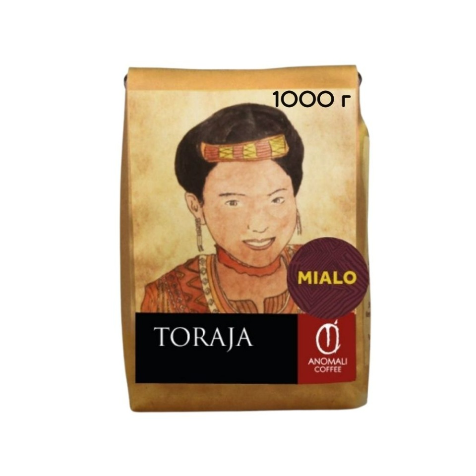 

Кофе в зернах ANOMALI COFFEE TORAJA MIALO 1 кг Сулавеси Индонезия Specialty coffee