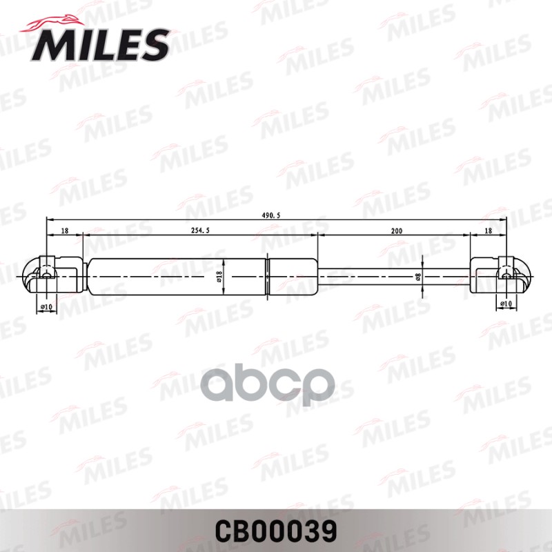 

MILES CB00039 Упор газовый MILES CB00039 SKODA OCTAVIA COMBI 04- / амортизатор багажника