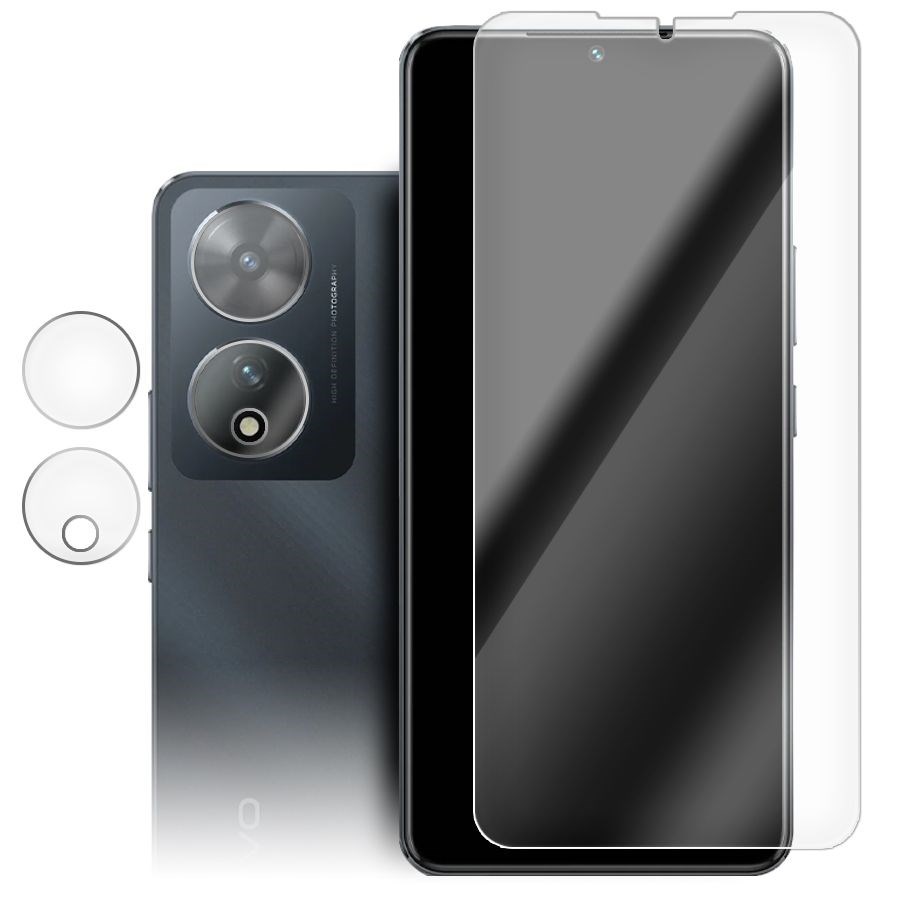 

Стекло защитное гибридное для Vivo T2 5G + защита камеры (2 шт.)