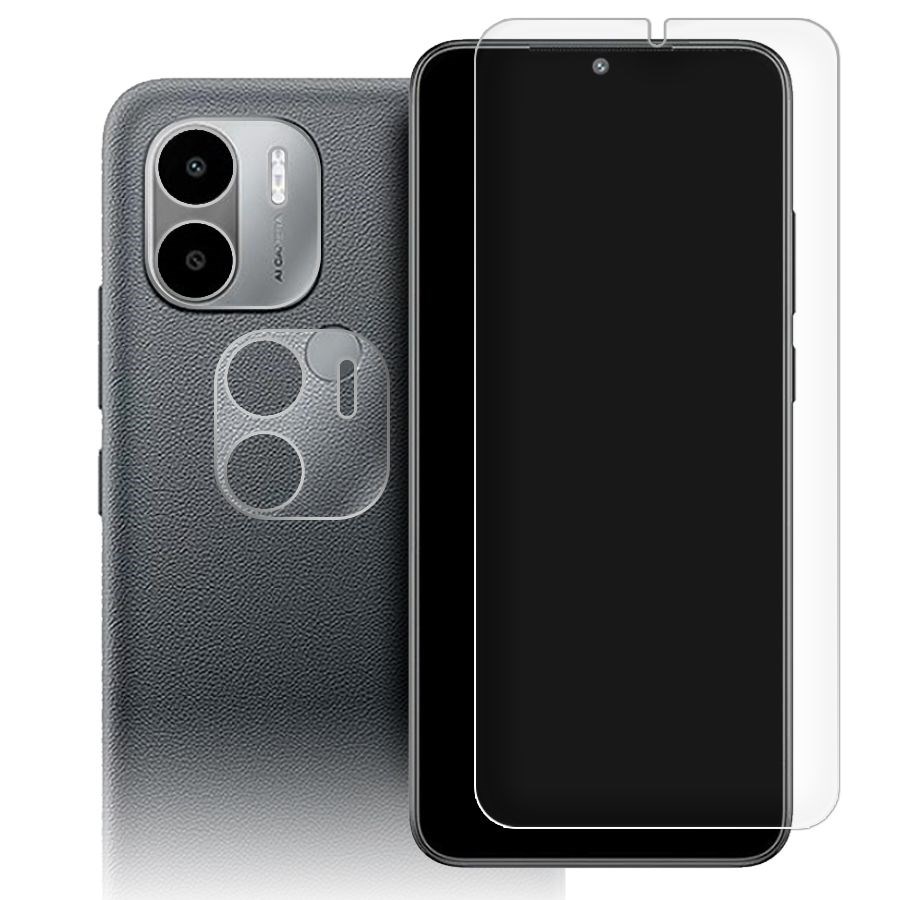 

Стекло защитное гибридное для Xiaomi Poco C51 + защита камеры (2 шт.)