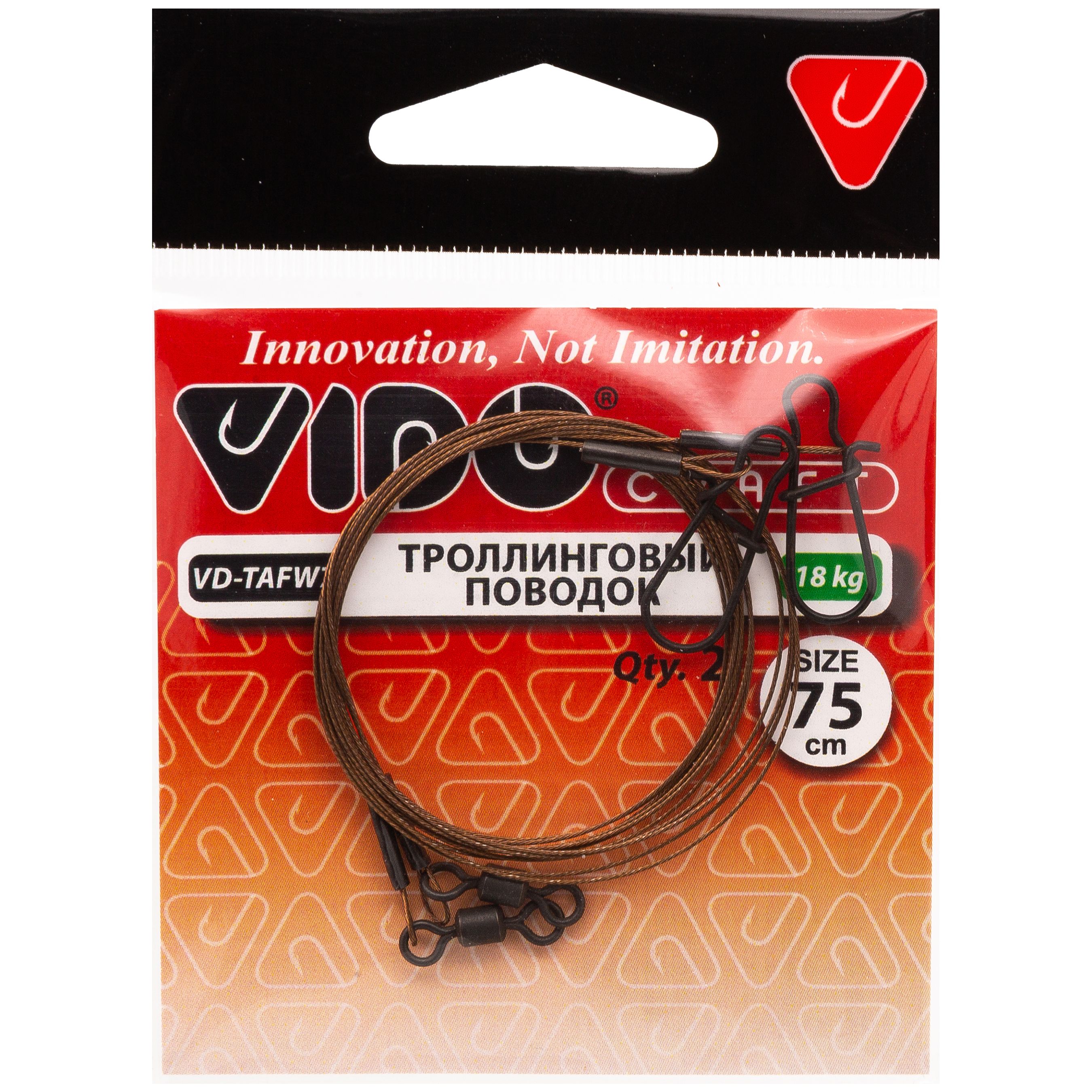 

Поводок для троллинга 2 шт Vido Craft 1х7 AFW, 0.38 мм, 18 кг, 75 см, 1х7 AFW