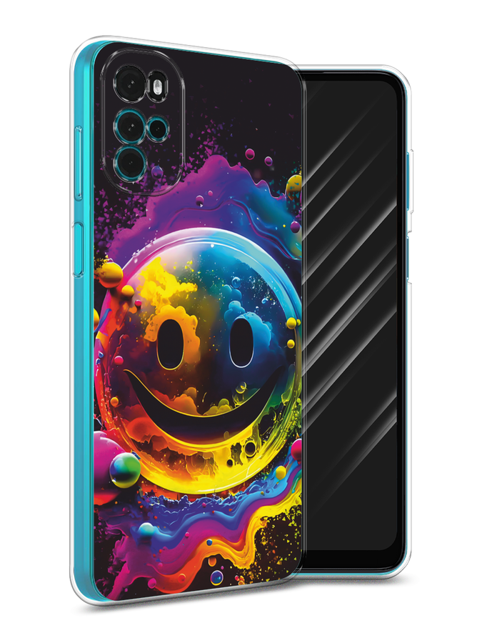 

Чехол Awog на Motorola Moto G22 "Кислотный смайл", Фиолетовый;желтый;синий, 243150-1