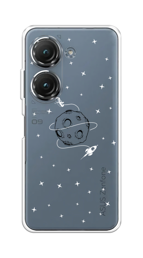 

Чехол на Asus ZenFone 9 "Полет вокруг луны", Белый;серый;черный, 44950-2
