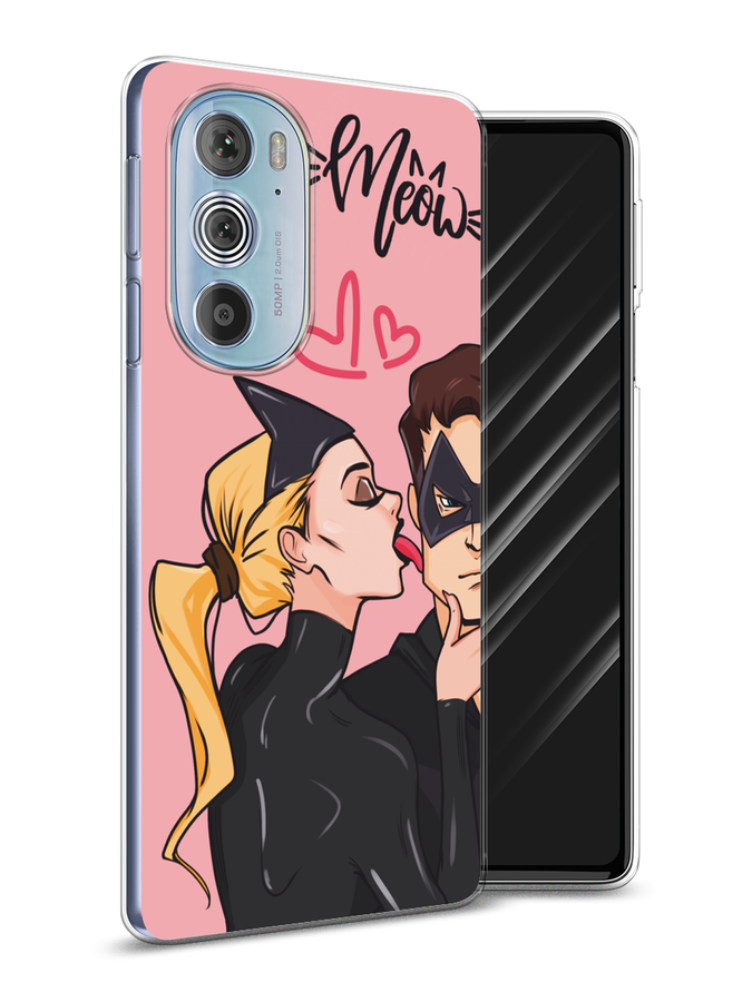 

Чехол Awog на Motorola Edge 30 Pro "Kiss of Cat Woman", Розовый;черный;бежевый, 243350-1