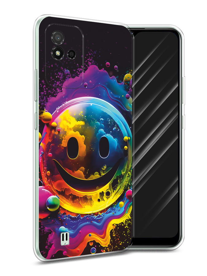 

Чехол Awog на Realme Narzo 50i "Кислотный смайл", Фиолетовый;желтый;синий, 2510050-1