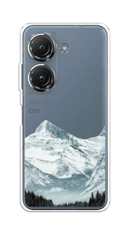 

Чехол на Asus ZenFone 9 "Горы арт 1", Белый;зеленый, 44950-2