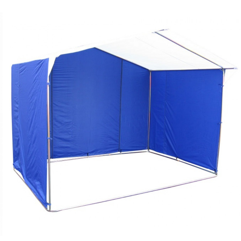 Торговая палатка Домик 3.0х1,9 бело-синяя