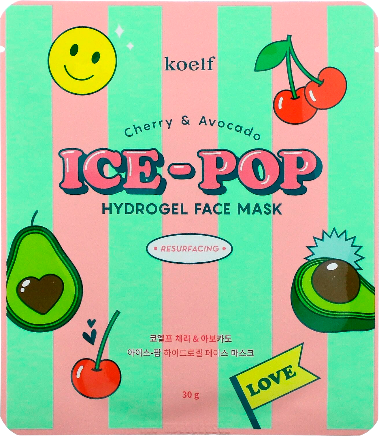 Гидрогелевая маска Koelf для лица с вишней и авокадо
