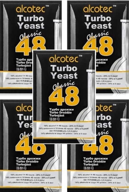 фото Набор спиртовых дрожжей alcotec turbo yeast classic 48 - 5 штук.