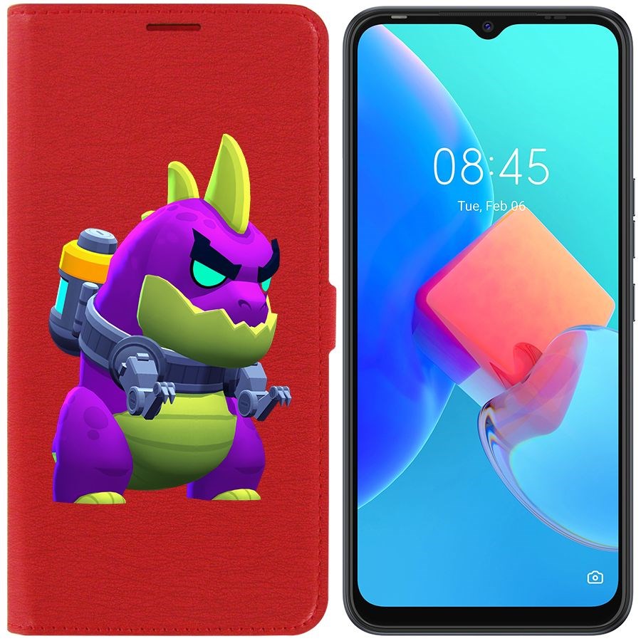 

Чехол-книжка Krutoff Eco Book для Tecno Spark 8C Brawl Stars-Мегамонстр (красный)
