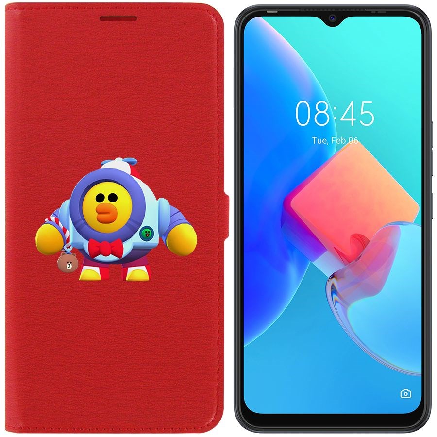 

Чехол-книжка Krutoff Eco Book для Tecno Spark 8C Brawl Stars-Нани Салли (красный)