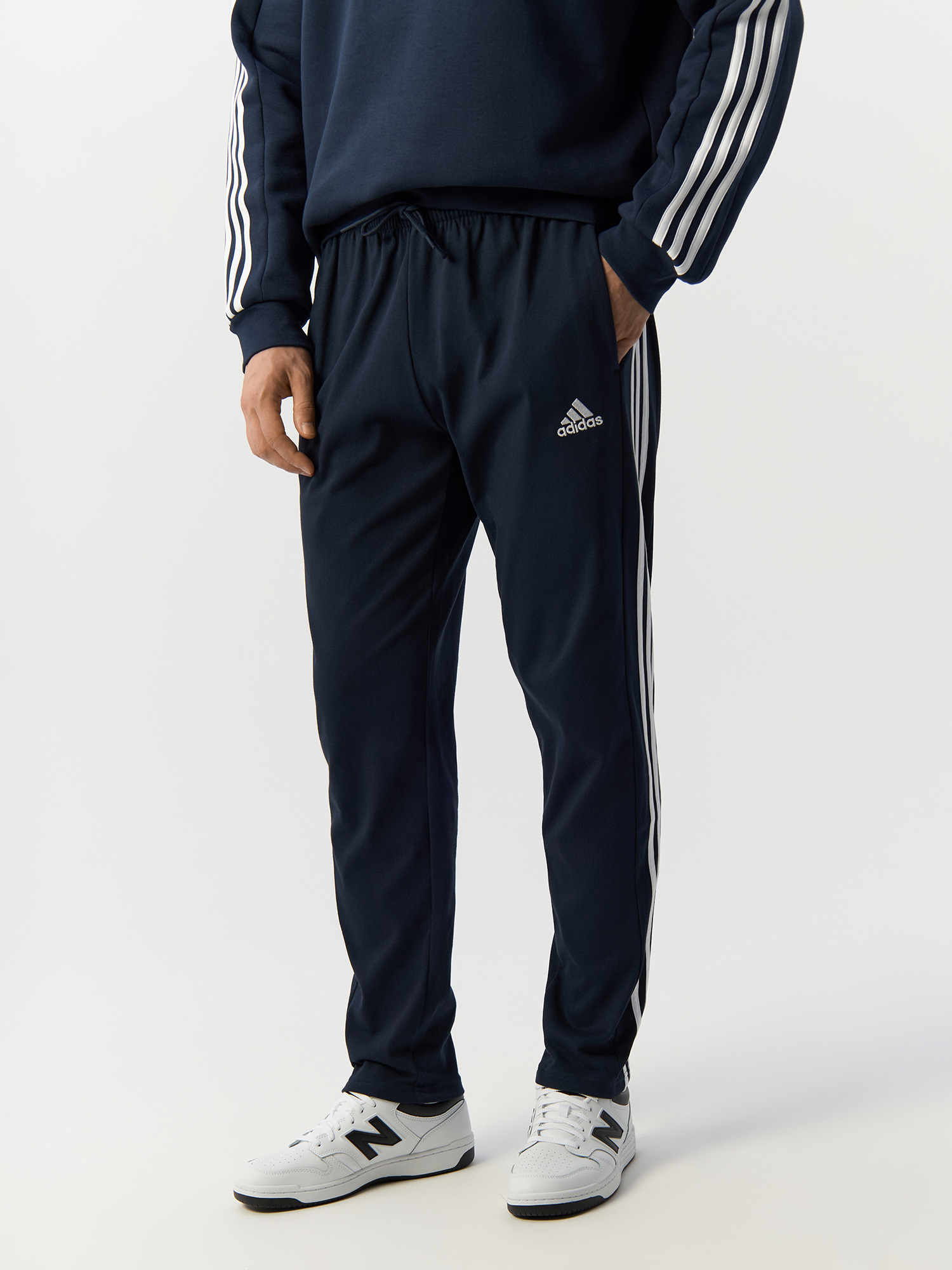 Брюки Adidas для мужчин, спортивные, IC0045, размер 4XL, чёрно-белые-AA35