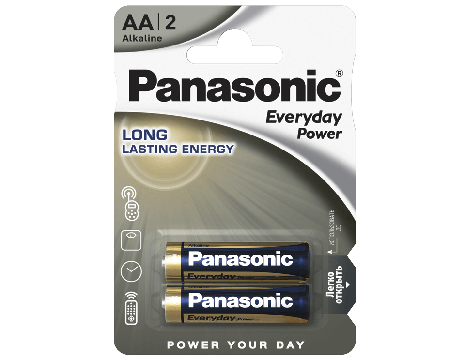 

Щелочные батарейки Panasonic Everyday Power (AA) LR6REE-2BR, Panasonic-5