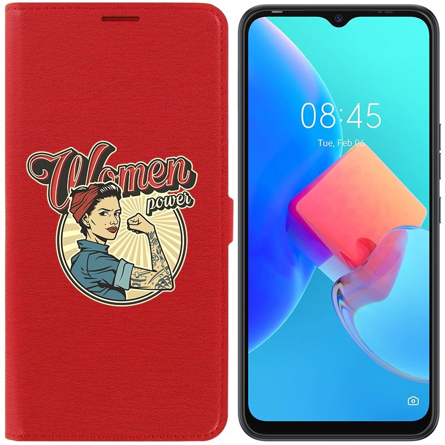 

Чехол-книжка Krutoff Eco Book для Tecno Spark 8C Women Power (красный)