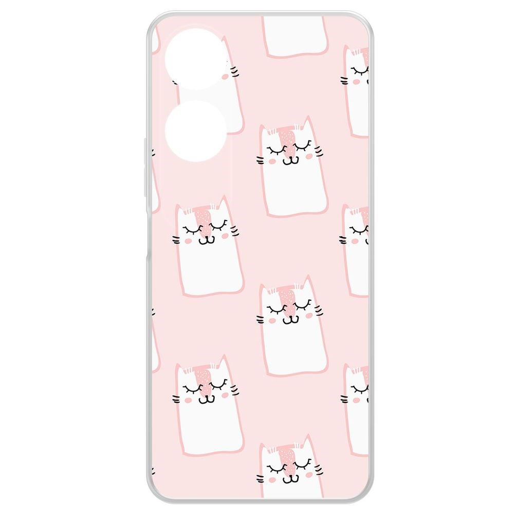 

Чехол-накладка Krutoff Clear Case Котики паттерн для Honor X5 Plus, Прозрачный