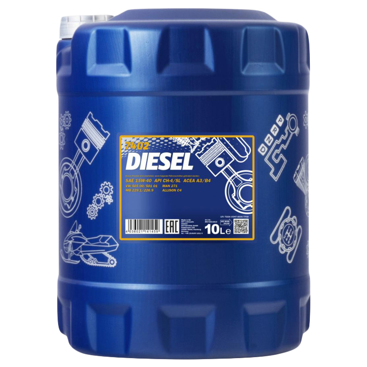 

Моторное масло MANNOL минеральное Diesel 15W40 10л