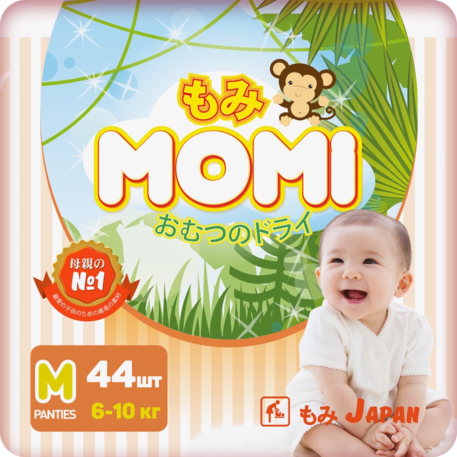 фото Подгузники-трусики momi размер m (6-10 кг), 44 шт