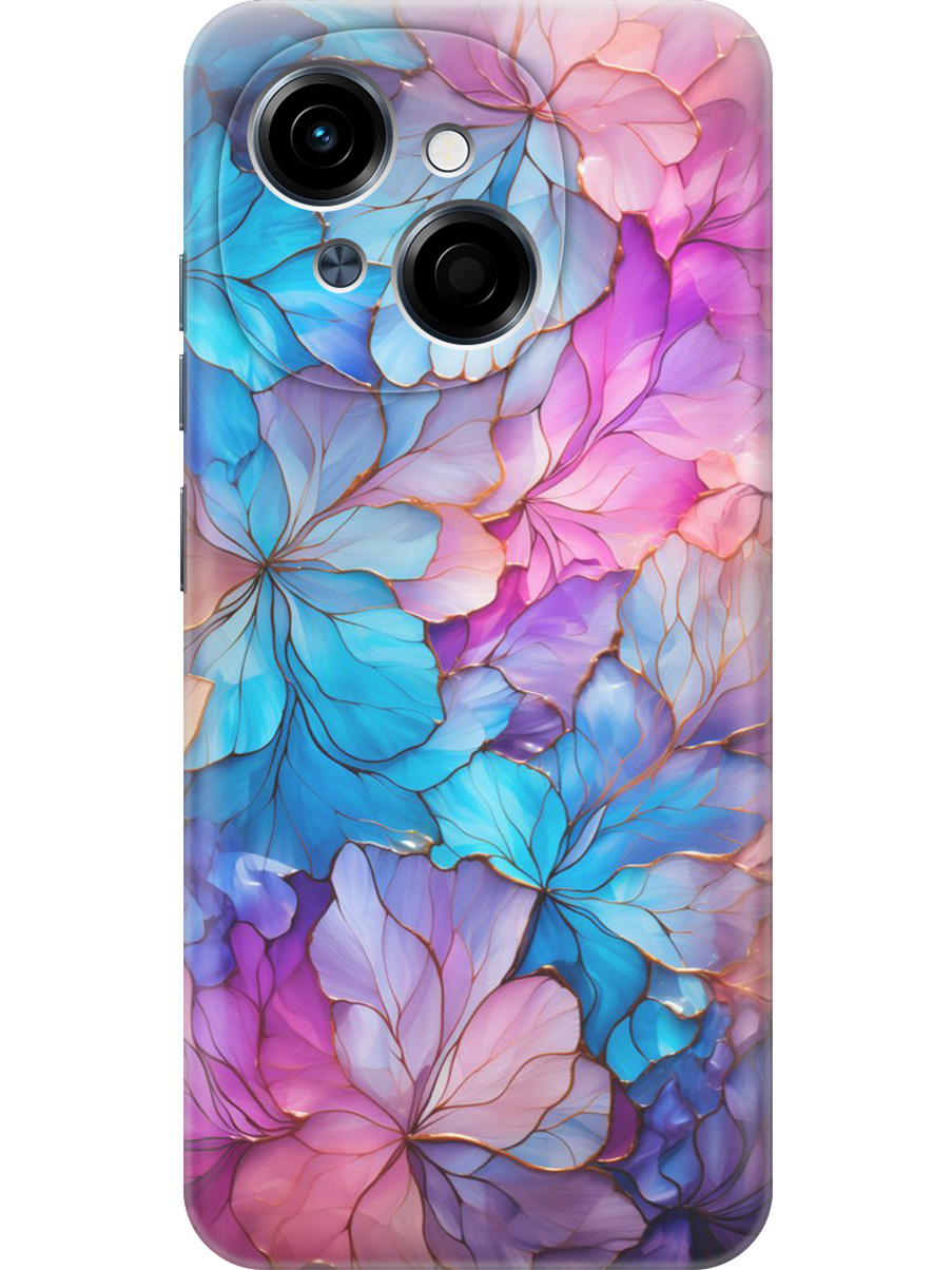 

Силиконовый чехол на Tecno Spark Go 1 / Pop 9 с принтом "Цветочный витраж", Прозрачный;голубой;розовый, 786716922