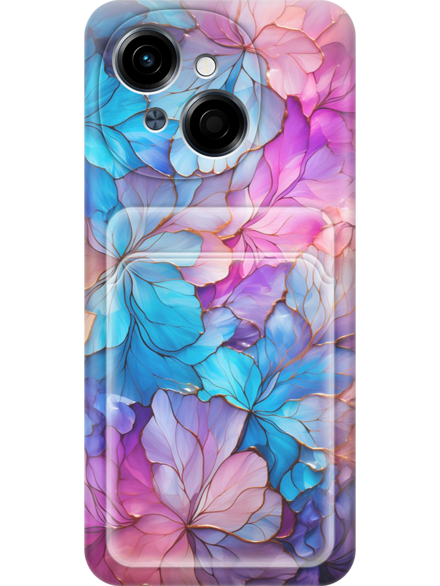 

Силиконовый чехол на Tecno Spark Go 1/Pop 9 с принтом с карманом для карты 840672, Прозрачный;голубой;розовый, 786716922