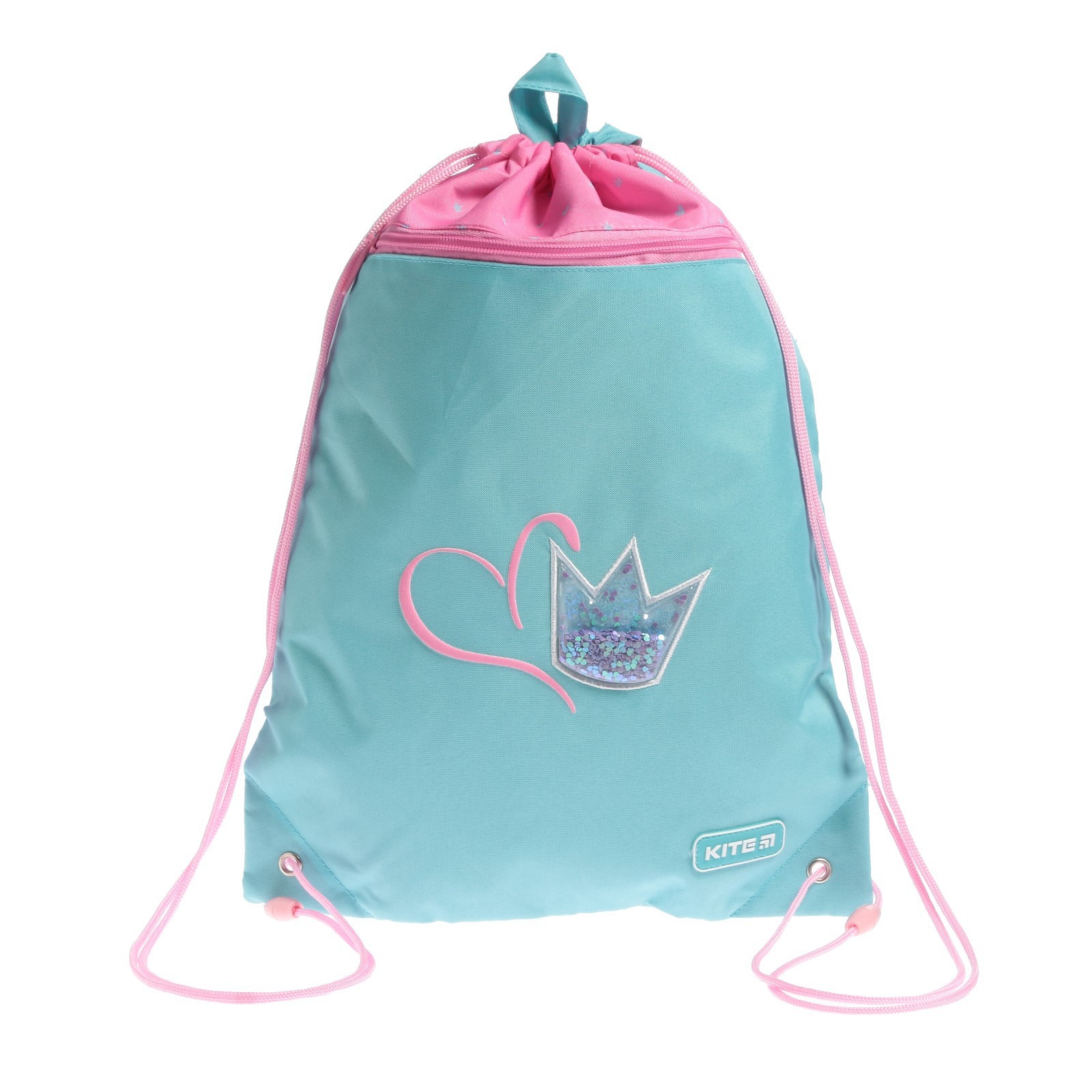 

Мешок для обуви Kite, 460 x 330 мм, "Charming Crown", бирюзовый