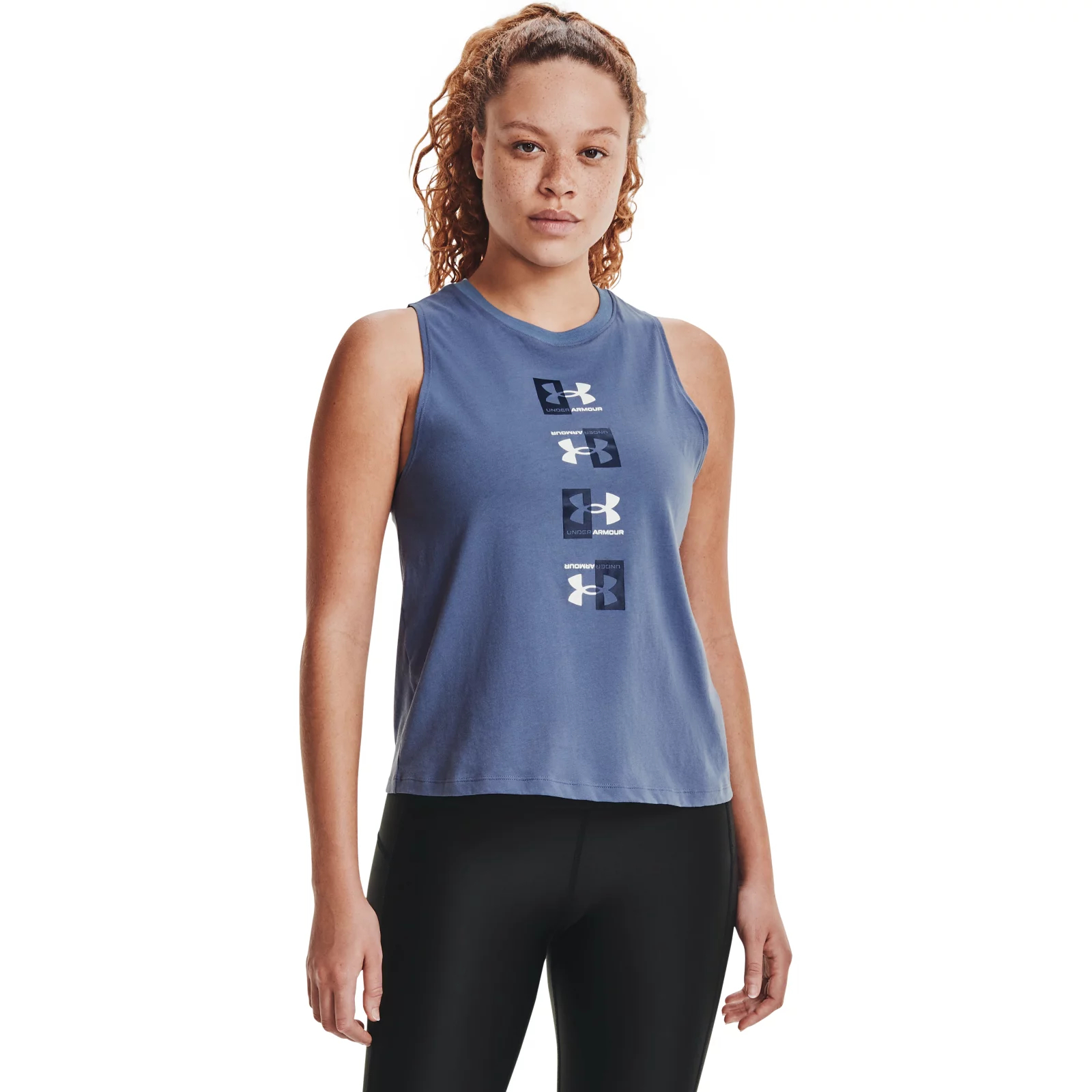 

Майка женская Under Armour Live Repeat Muscle Tank синяя LG, Live Repeat Muscle Tank