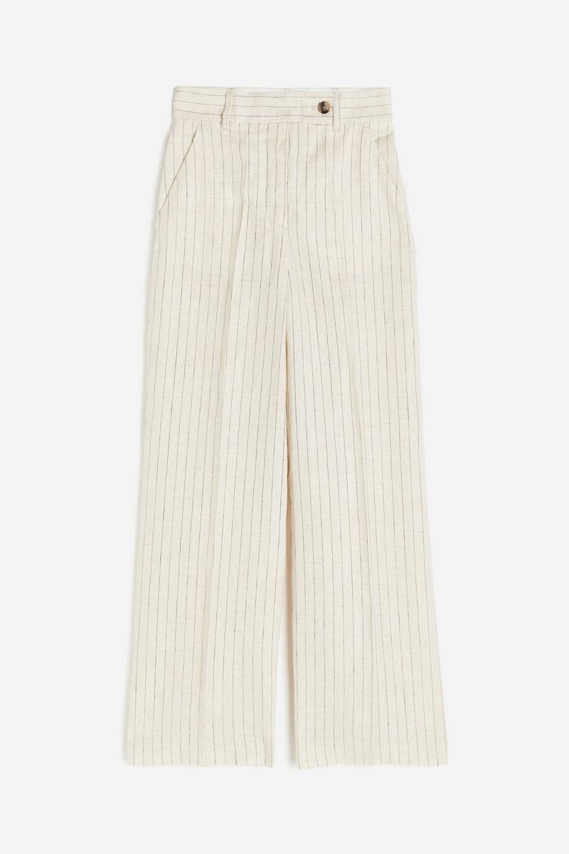 

Брюки женские H&M 1224249 бежевые 46 EU, Бежевый, 1224249