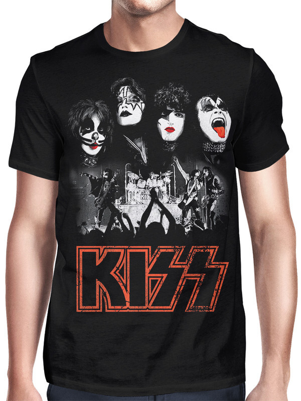 фото Футболка мужская design heroes kiss - кисс черная 3xl