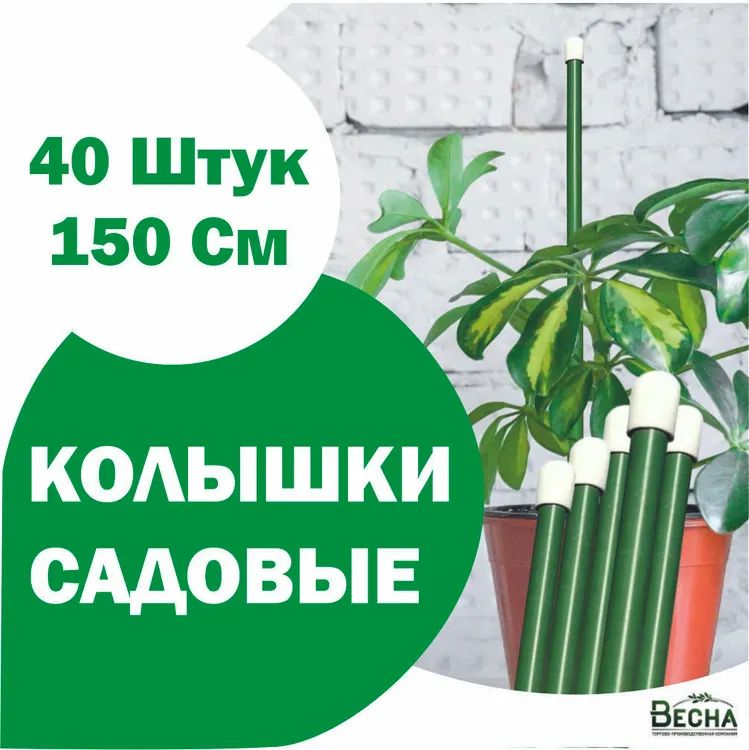 Колышки садовые для растений и помидор ТПК Весна, Колышки 40шт по 150см