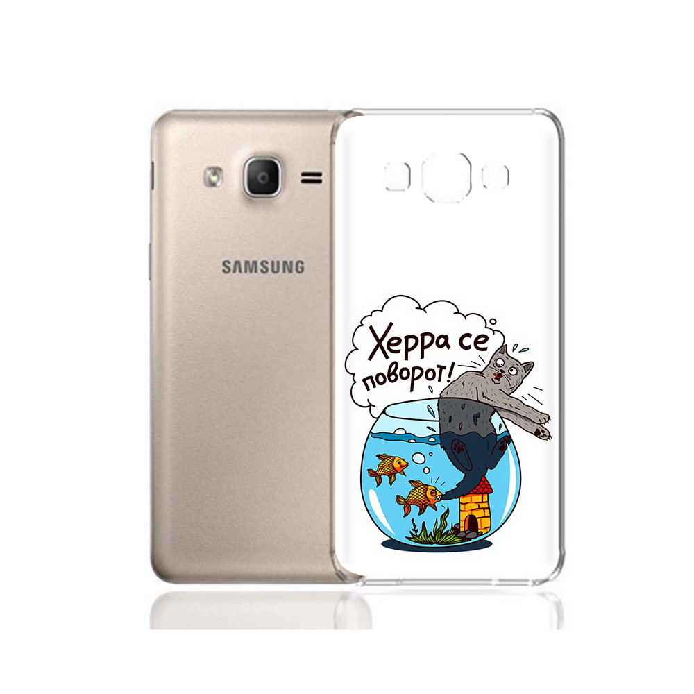 Чехол MyPads Tocco для Samsung Galaxy A7 (2015) Рыбы с котом (PT11625.595.149)