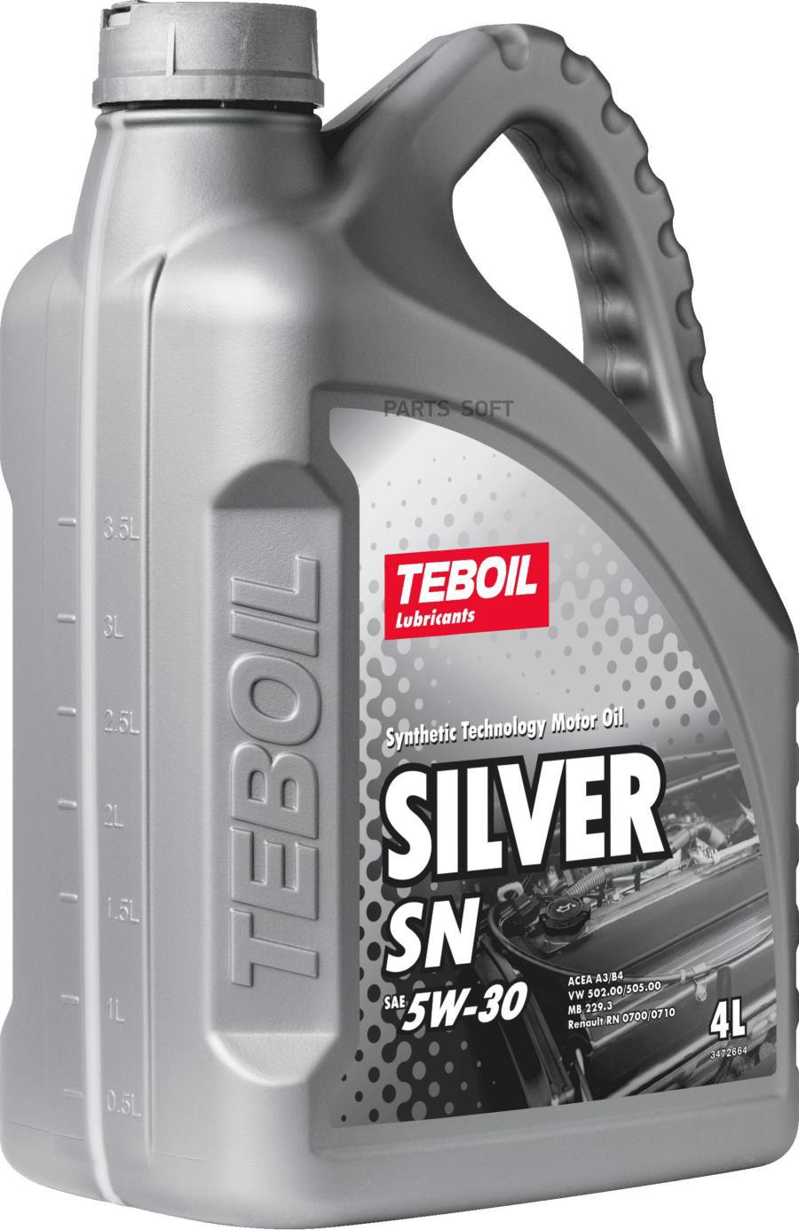Моторное масло Teboil полусинтетическое 5w30 Silver Sn Api Sn/Cf Acea A3/B4 4л