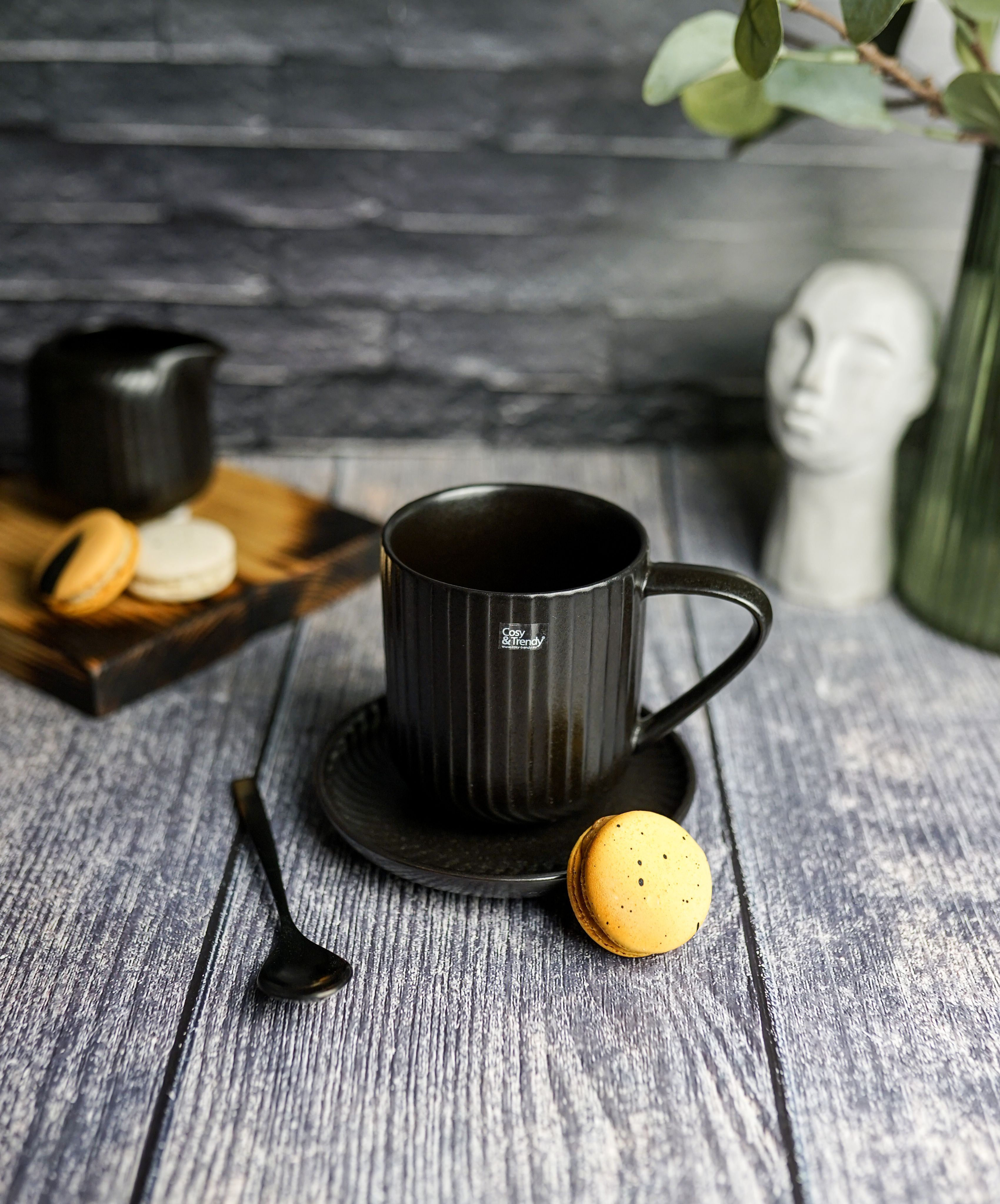 

Чайная пара Cosy & Trendy Dakota Black черная 400 мл. керамика, Черный