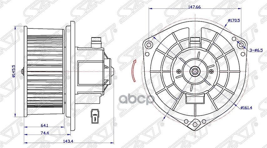 

Мотор Отопителя Салона Chevrolet Aveo 02- W A/C Sat арт. ST-96539656