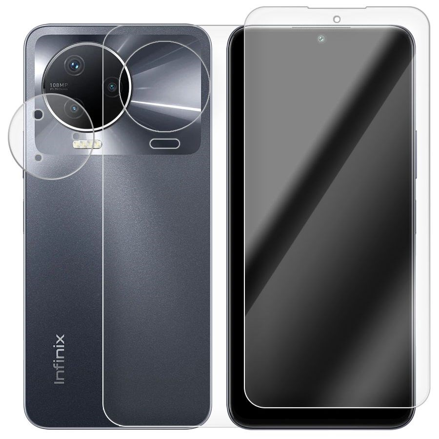 

Комплект из защитных гибридных стекол для INFINIX Note 12 Pro перед/зад/камера