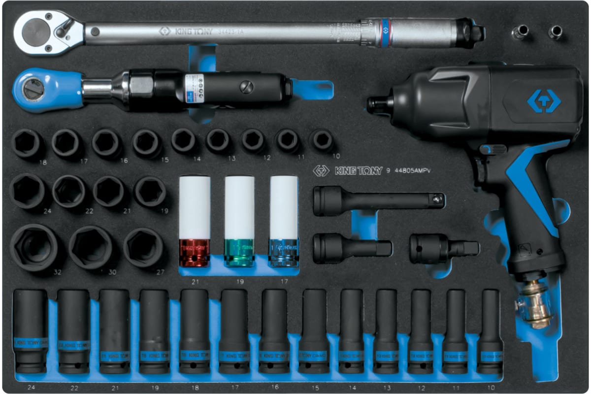 Набор пневмоинструмента 1/2 с принадлежностями, ложемент, 41 предмет