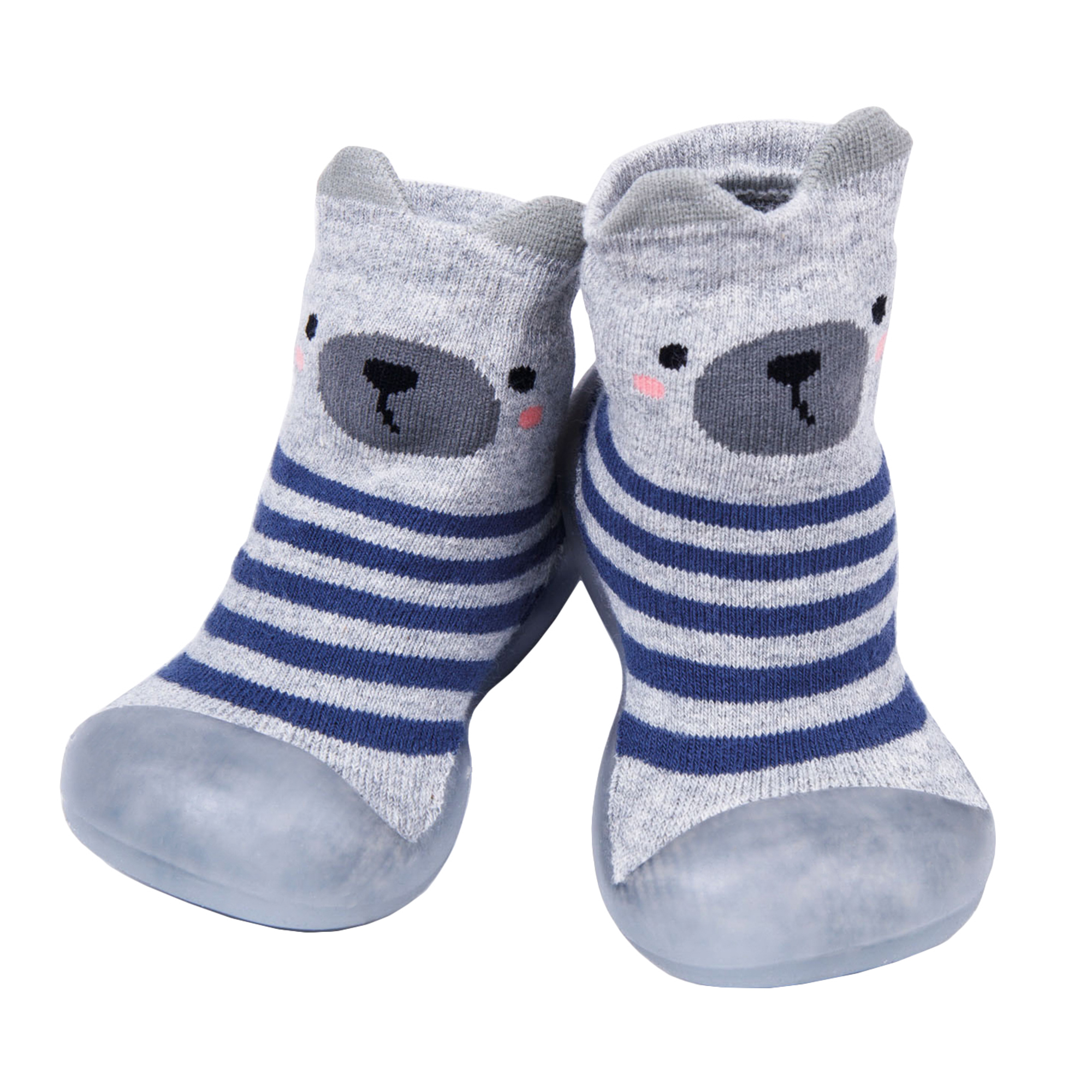 

Ботиночки-носочки Amarobaby First Step Bear серые, с дышащей подошвой, р. 21, Серый, AB-OB21-FSB2