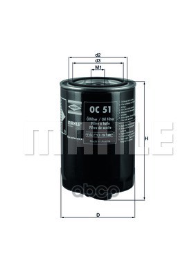 

Фильтр Масляный Oc51 Mahle/Knecht Oc51