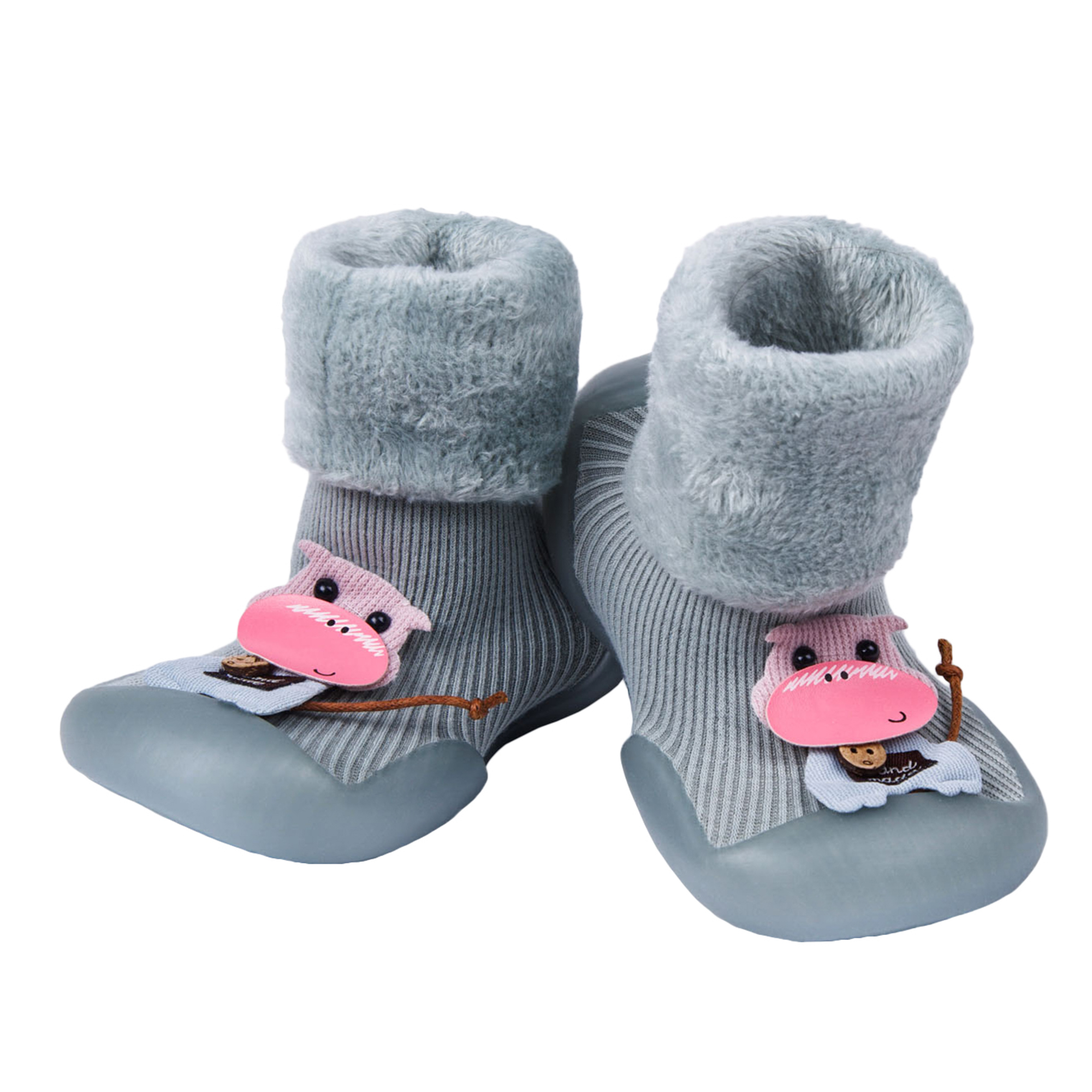 

Ботиночки-носочки Amarobaby First Step Lil Puff серые, с дышащей подошвой, р. 21, AB-OB21-FSLP2
