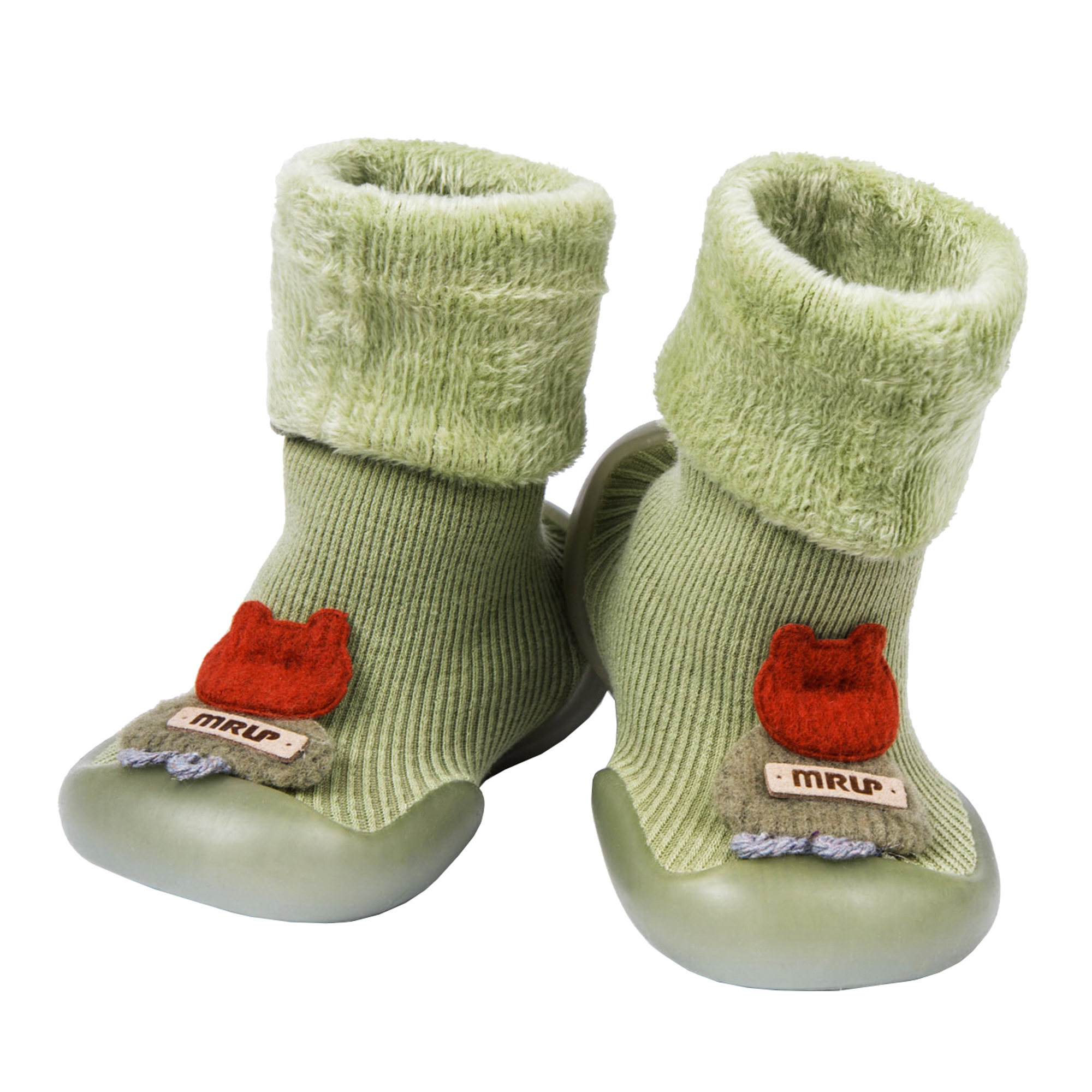 

Ботиночки- носочки Amarobaby First Step Lil Puff зеленые, с дышащей подошвой, р. 23, Зеленый, AB-OB21-FSLP2