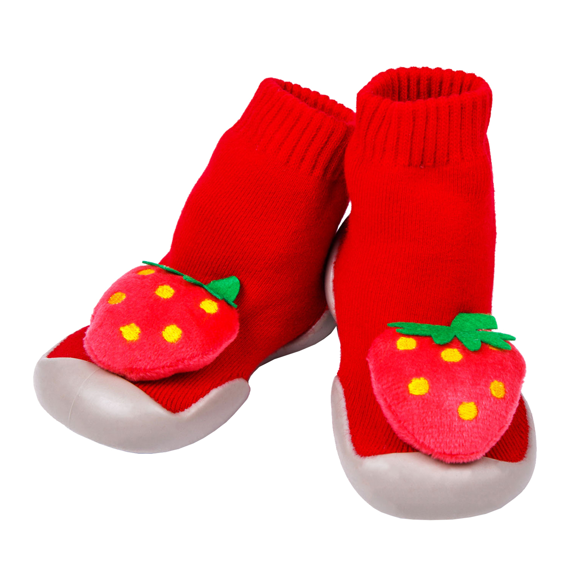 

Ботиночки- носочки Amarobaby First Step Fruit красные, с дышащей подошвой, р. 23, Красный, AB-OB21-FSFC