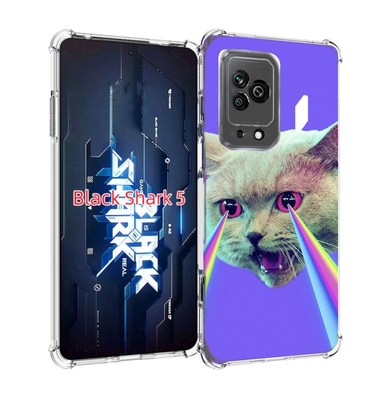 

Чехол MyPads кот с радугой в глазах для Xiaomi Black Shark 5, Прозрачный, Tocco