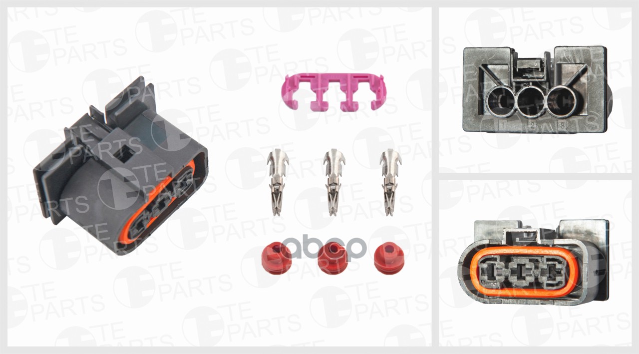 Разъём 3х Контактный (Комплектация: 3-Pin, 3 Уплотнения, Фиксатор) TE PARTS арт. 7743362