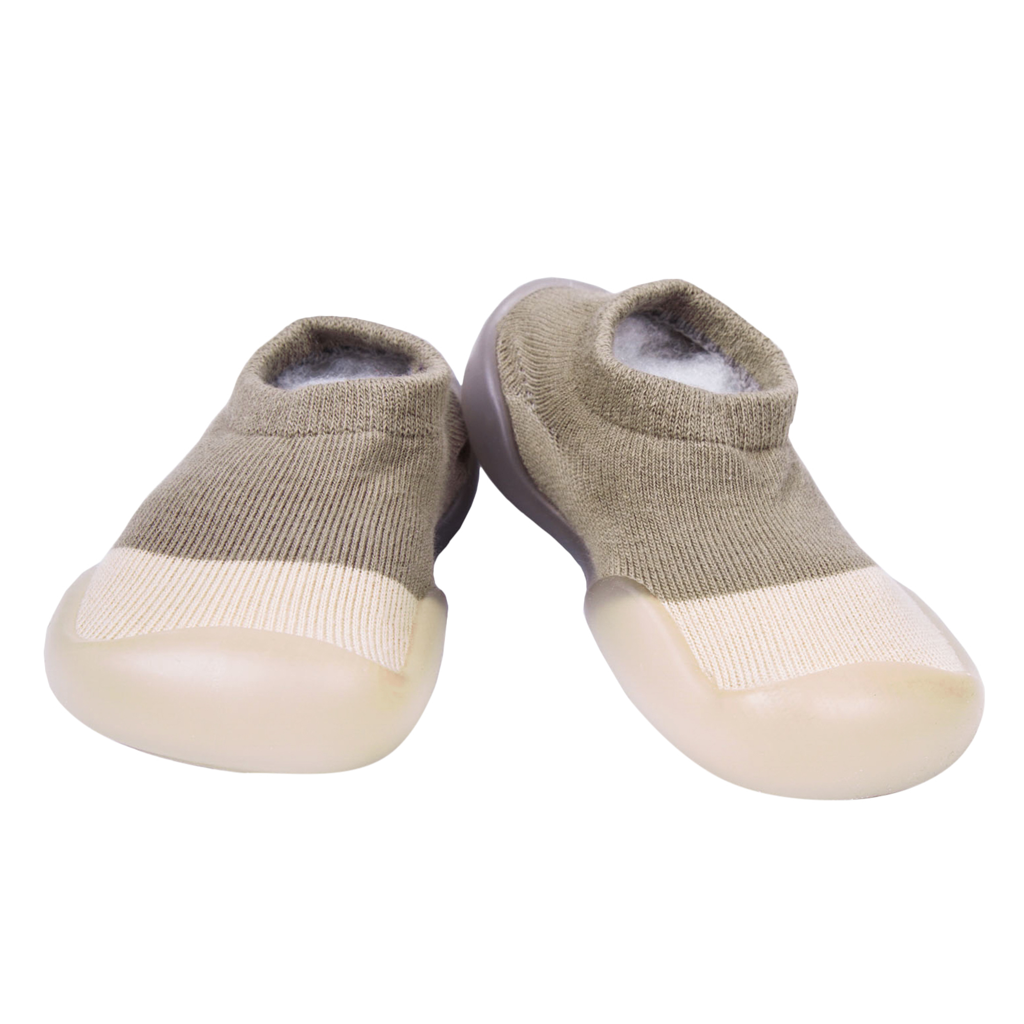 Ботиночки-носочки Amarobaby First Step Pure хаки, с дышащей подошвой, р. 24