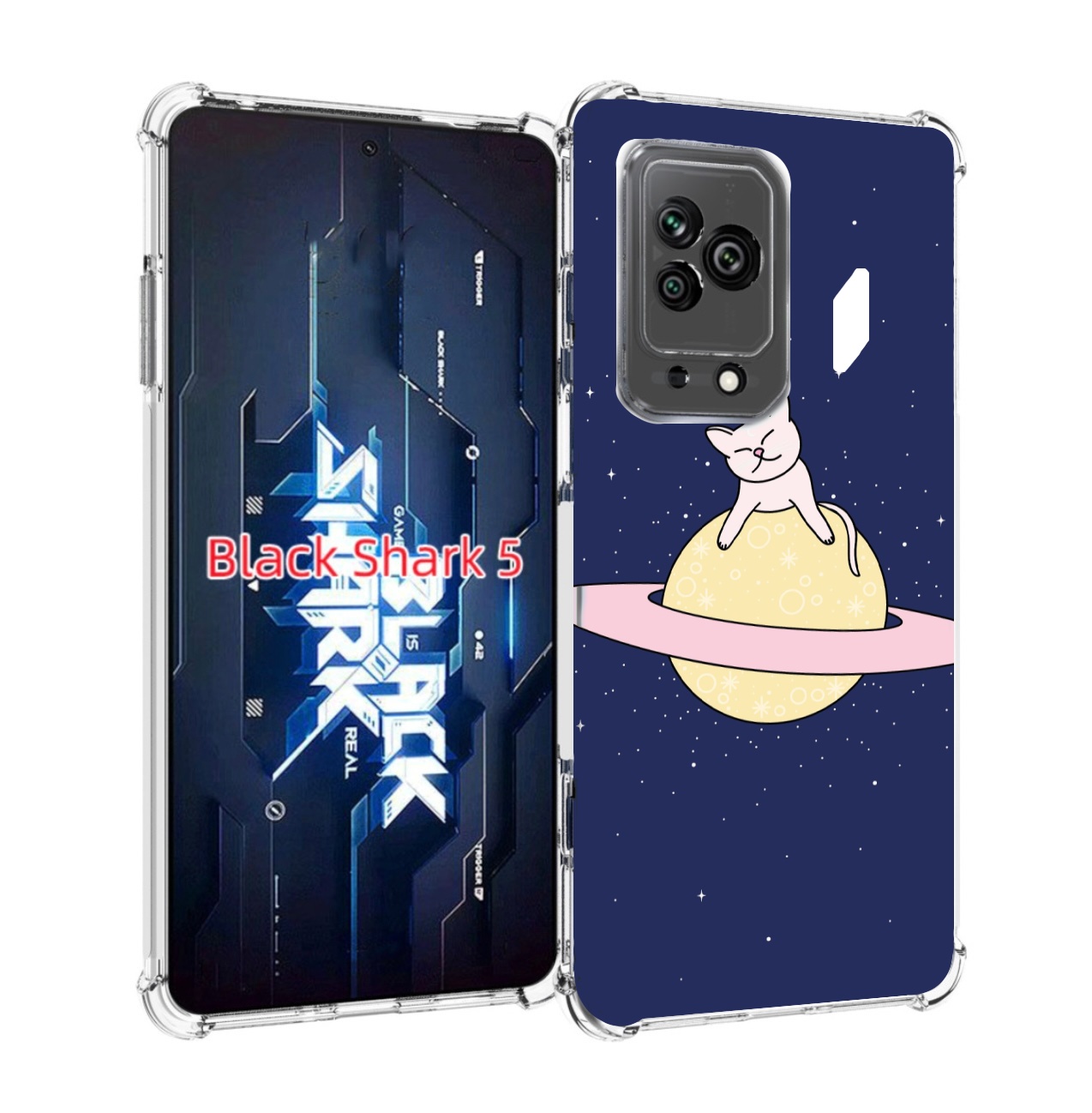 

Чехол MyPads котик на планете для Xiaomi Black Shark 5, Прозрачный, Tocco